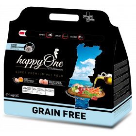 Средиземноморска храна HappyOne MEDITERRANEUM CAT Sterilised за кастрирани котки с пилешко месо, сардини, зехтин, яйца и нар